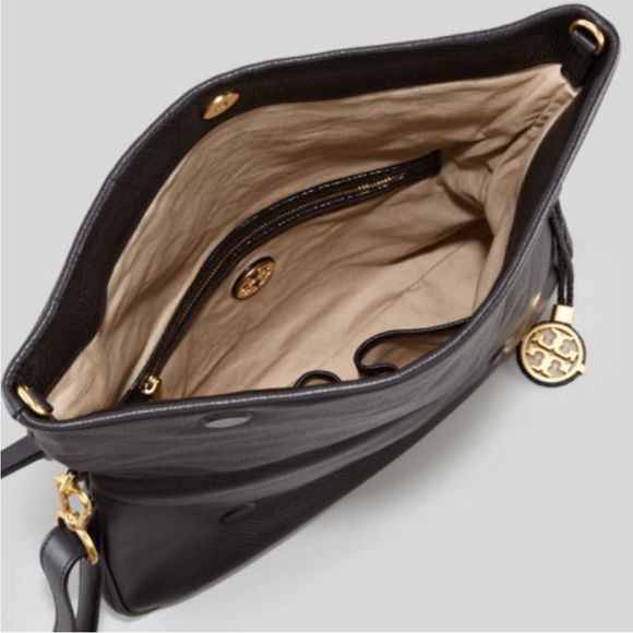 Tory Burch Amalie Pebbled Leather Foldover Crossbody - Picture 12 of 14